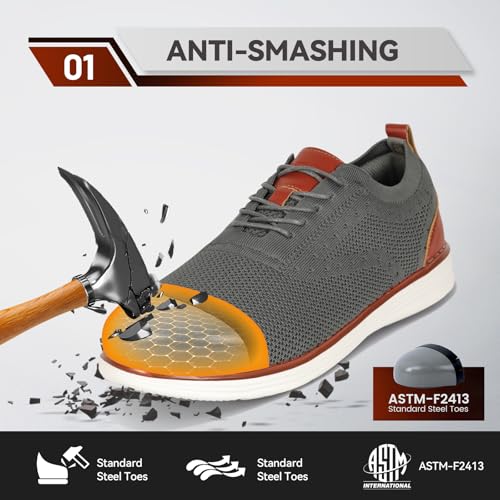 Image of Steel Toe Shoes for Men Lightweight Safety Tennis Shoes Work Sneakers