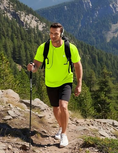 Image of PINSPARK Workout Shirts for Men UPF 50+ Quick Dry Athletic Gym Tee Shirts Mens Short Sleeve Running Cooling Swimming T-Shirt