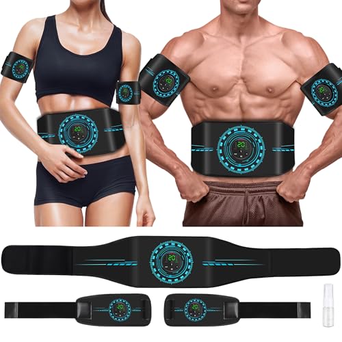 ABS Stimulator for TENS & PMS Unit, Ab Stimulator Muscle Toner for Abdomen/Stomach, Ab Toning Belt Muscle Toner Fitness Training for Men Women, Ab Stimulator Equipment for Home/Office 3 Pack