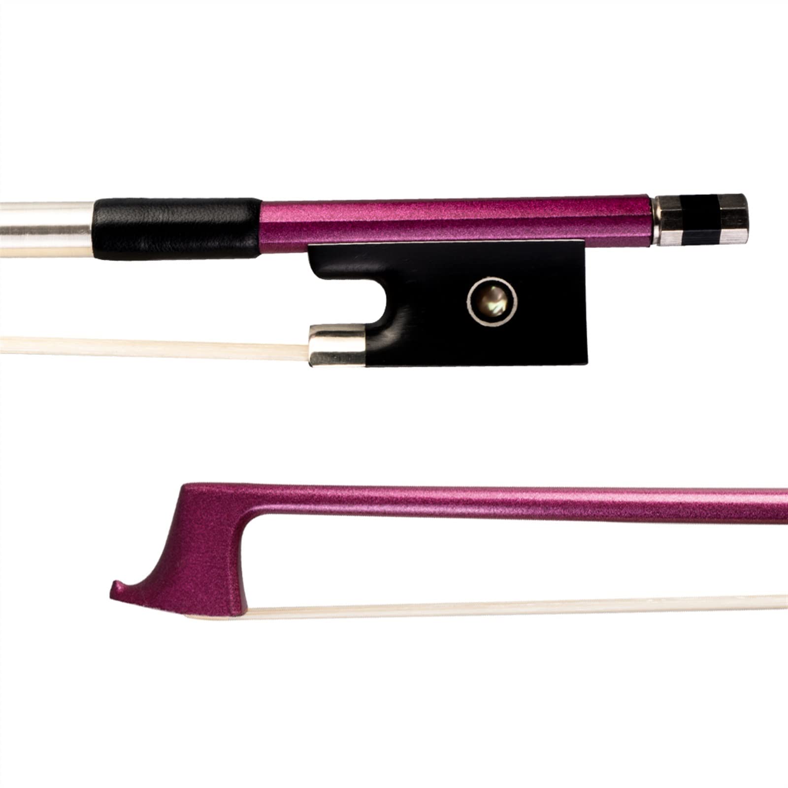 Violin Parts Arc En Fiber De Carbone Violet 4/4 Archet De Violon Bâton En Fiber De Carbone Enroulement De Fil D'argent Et Arc En Peau De Mouton Utilisation Débutant violin accessories