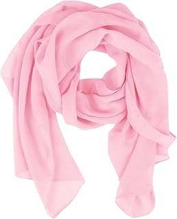 Women's Solid Chiffon Scarf, Soft Sheer Lightweigt Neck Scarves for Wedding Halloween Party