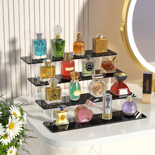 4 Tier Acrylic Display Risers, Clear Perfume Organizer Stand, Large Cupcake Stand Holder, Dessert Display for Party, Display Shelf for Figure and Collection, Riser Stand for Decoration and Organizer - Image 7