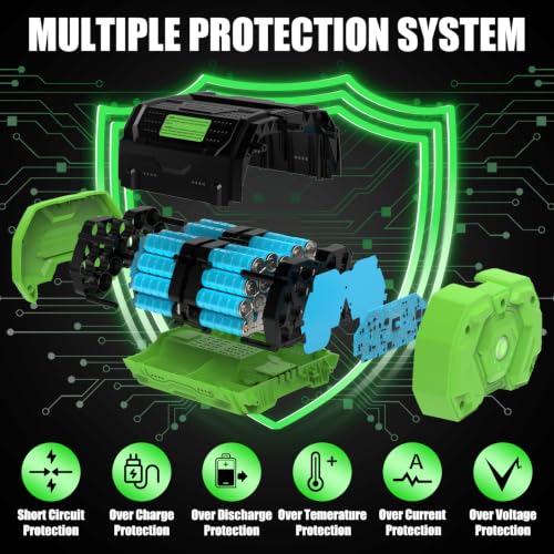 Image of 7.5Ah 56V Replacement for EGO Battery and CH2100 Charger Kit(Black) | Compatible with EGO 56V Weed Wacker, Lawn Mower, Leaf Blower, Hedge Trimmer, Saw Tools