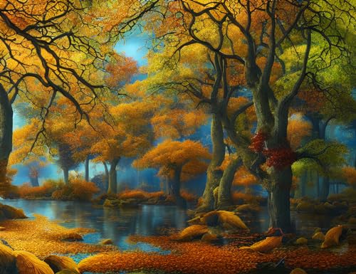 Toile murale paysage d'automne et arbres colorés pour décor de chambre
