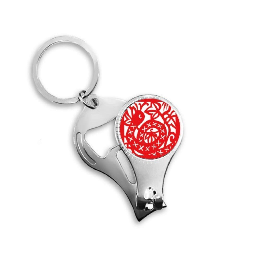 Porte-clé serpent zodiaque chinois en métal sculpté traditionnel