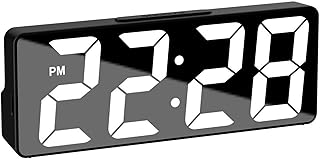 Prplet Digital Alarm Clock with Large LED Display Desk/Table Clock with Snooze, Temperature, Date & Time for Students, Home, Office, Corporate Use (Black)
