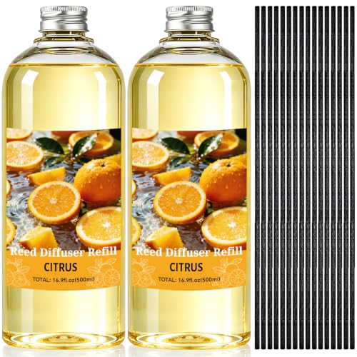 Image of STRN Citrus Reed Diffuser Refill 1000ml with Stick Summer Scent for Home