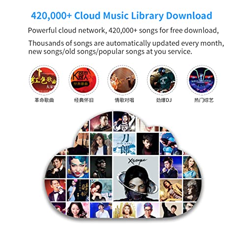 Image of KKONE Karaoke Machine, 18.5 inch Capacitive Touch Screen, 600K Cloud Song Library, 4TB