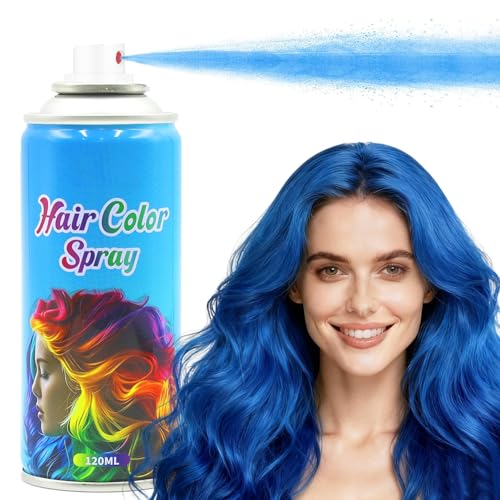 Blue Hair Spray Temporary Hair Color Spray for Women Men Kids One-Time Use Washable Hair Dye Natural Hair Color Wax for Christmas Hallowen Cosplay Festival Party Costume Makeup DIY (Blue)