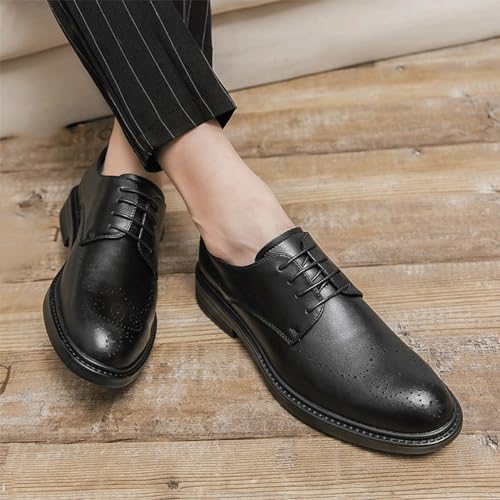 Man Patent Leather Fashion Dress Shoes Retro Men's Lace-up Dress Business Shoe Men Party Wedding Oxfords New Leather Shoes2
