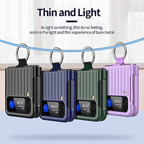 Coque Samsung Z Flip 3抗摔紫色手机壳带指环扣防刮薄款保护套