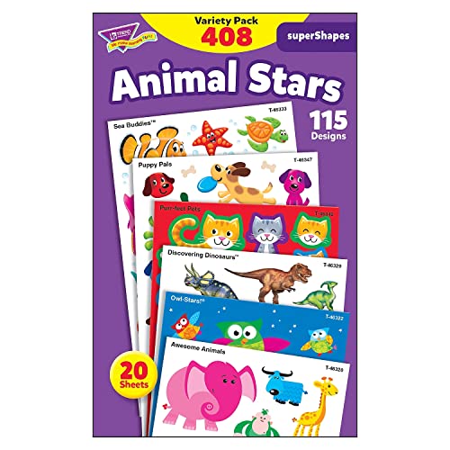 TREND enterprises Animal Stars superShapes autocollants 408pcs
