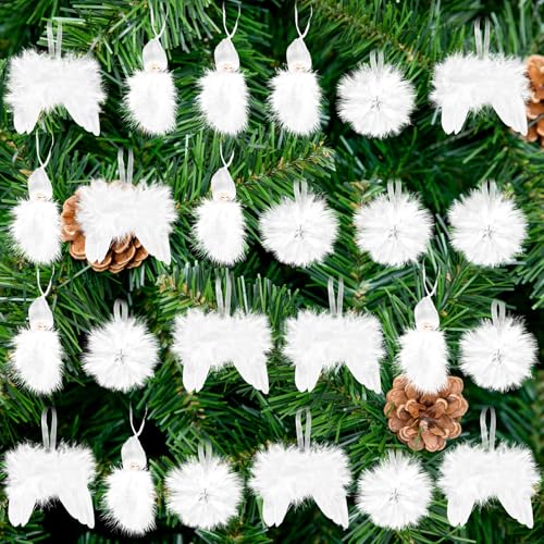 Christbaumschmuck Weiß, 24 Stück Wichtel Weihnachtsbaumschmuck und...