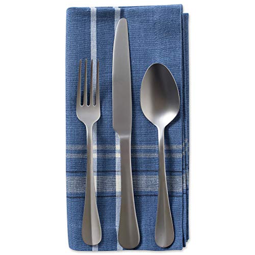 Dii French Stripe Tabletop Collection Farmhouse Style Dining Table Linen Napkin Set, 20X20, Blue Chambray, 6 Piece #TOP2