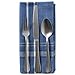 DII French Stripe Tabletop Collection Farmhouse Style Dining Table Linen Napkin Set, 20x20, Blue Chambray, 6 Piece