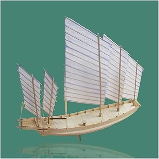 Lllunimon 1/80 Chinese Sand Boat Wooden Assembly Model Kit DIY Handmade Antique Ship Model