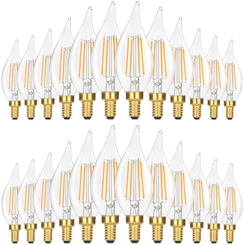 GoBright Dimmable LED Candelabra Bulbs 40W Equivalent, 24-Pack 2700K ...
