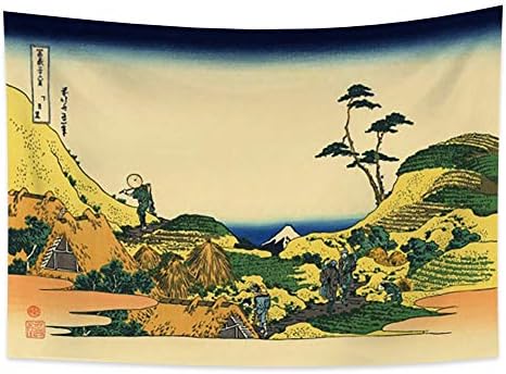 YONGFOTO 180x160cm Ukiyo-e Tapestry Mount Fuji 36 Views Room Wall Hanging Nihonbashi Bridge in Edo Landscape Wall Art Japanese Traditional Painting Toyo Style Tapestries