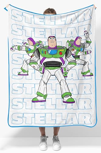 Jay Franco Kids Plush Throw Blanket Soft & Cozy Fleece Throw for Bedroom & Couch Dcor Official Licensed Product White - Toy Story 40x50 - Travel Blanket