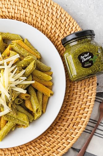 Image of Perfect Choice Basil Pesto Sauce 3 Pack - Gourmet Ready-to-Use Italian Pesto, Rich Flavor Basil Sauce Set, Single-Serve Bottles for Pasta Chicken Salads & Snacks, Convenient Sampler Gift Pack