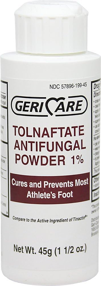 Tolnaftate Antifungal Powder 1% by Geri-Care | Athlete's Foot Care | 45g Bottle