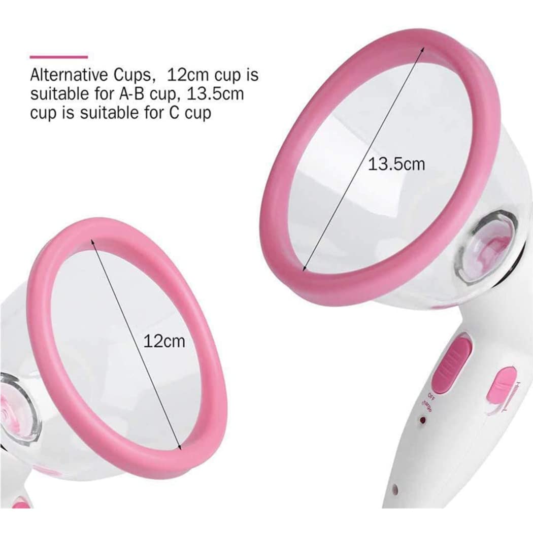 Frauen Brustpumpe Sexspielzeug, Tragbares Brust Vakuum Pumpen Elektrische Brustsauger Größere Brüste Nippelsauger Sex Wachstums Trainings Mit Einzelne/Doppelte Silikon Saugnäpfe Set,Double cup,B