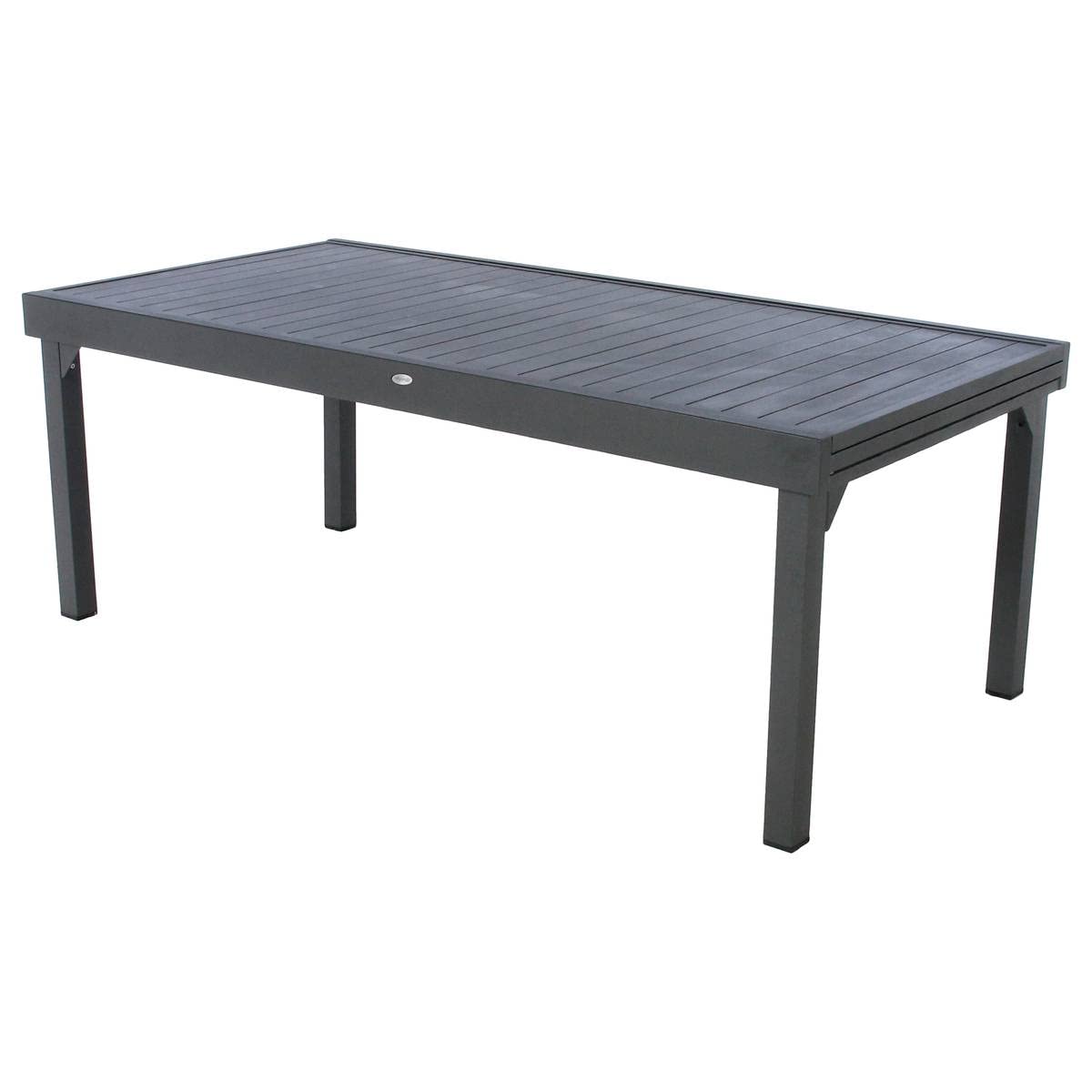 Hespéride - Table de Jardin Extensible Piazza Gris Graphite - 12 Places - Aluminium Antirouille - Meuble d'Extérieur à Rallonge Coulissante