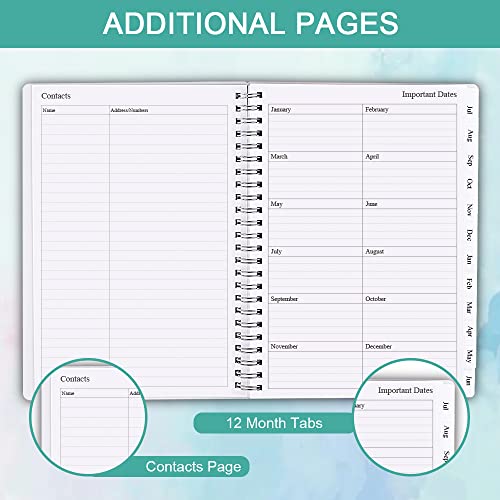2023-2024 Weekly & Monthly Planner - 2023-2024 Planner & Organizer Notebook To Track Goals, Easy To Organize Your Daily Life, Medium 6.5" X 8.5", Teal #TOP4