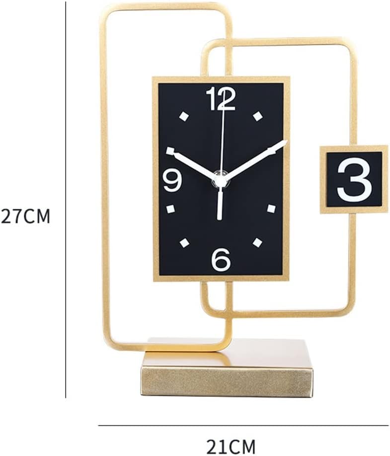 FMURY Desktop Clock Living Room Decoration Household Desktop Pendulum Clock Sitting Clock Seat Clock