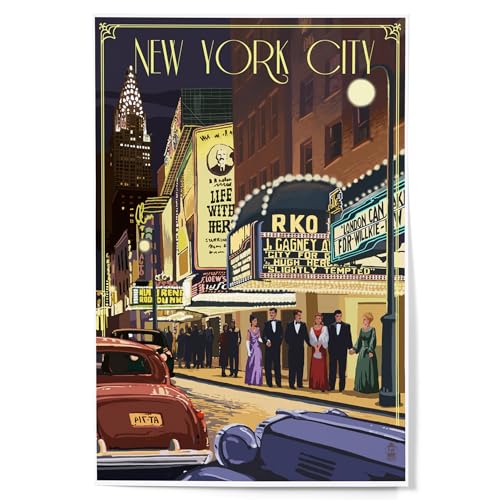 Lantern Press New York, Theater Scene (12x18 Art Print, Travel Poster Wall Decor)