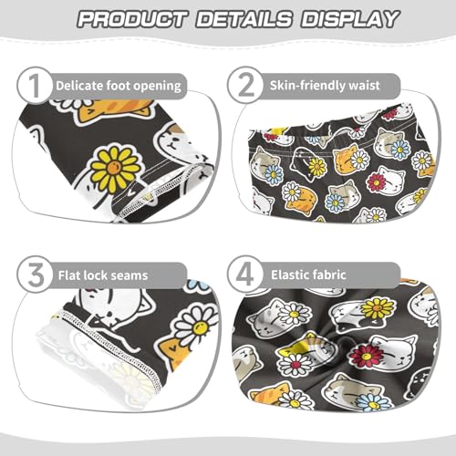 Girls Leggings Kitten and Daisy Flower Toddler Girls Clothes Leggings for Girls Toddler Girls Leggings 3-4T3