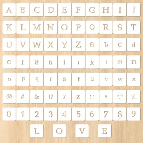 1 Inch Alphabet Letter & Number Stencils Kit - 70 Pcs Reusable Letter ...