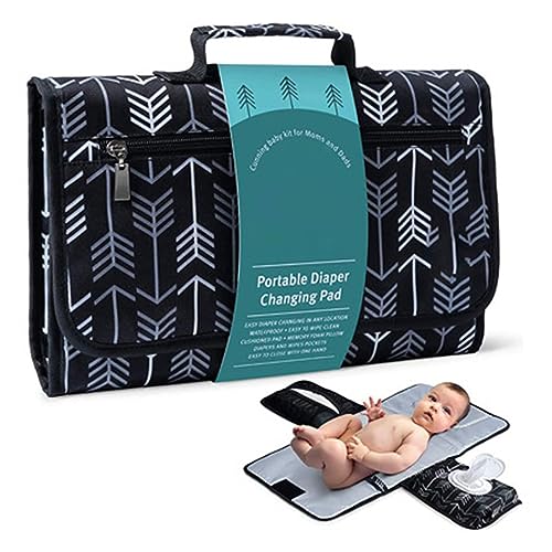 Image of 1 Piece Foldable Changing Mat White Arrow Model Portable Diaper Changing Pad, Portable Changing pad for Newborn Girl & Boy - Baby Changing Pad with Smart Wipes Pocket – Waterproof Travel