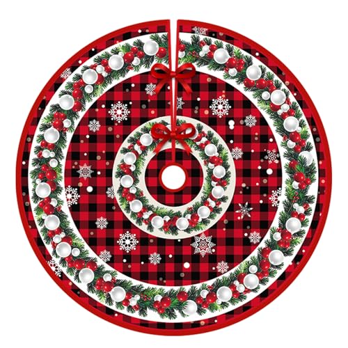 Weihnachtsbaum Decke Rock 122 cm Gestrickter Weihnachtsbaumdecke Teppich Merry Christmas Tannenbaum Christbaumdecke für Urlaub Party Deko Winterferien und Neujahrsdekoration