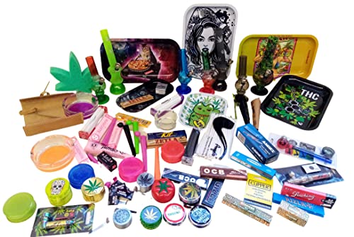 Huslage24 Set ?berraschungspaket Small Bong Drehtablett Grinder Tubes Papers – Bild 5