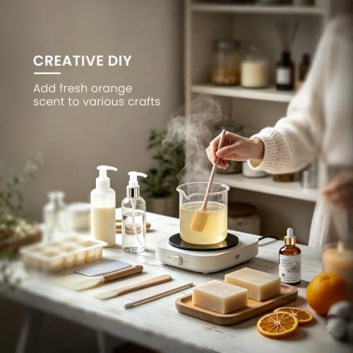Image of HIQILI Sweet Orange Essential Oil Sharing Set for Diffuser & Skin Care | Citrus Scent for Air Freshening, DIY Cleaning Spray & Candle, Holiday Favors for Family & Friends Use-1 fl oz (2 pack)