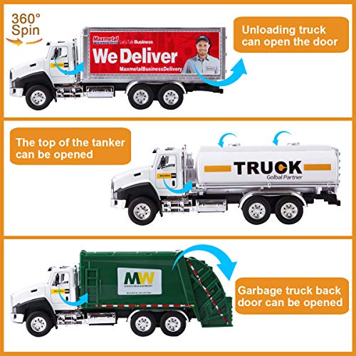 image for Wemfg 3 Pack of Car Toy Set Play Vehicles in Carrier Truck, Postal Tru