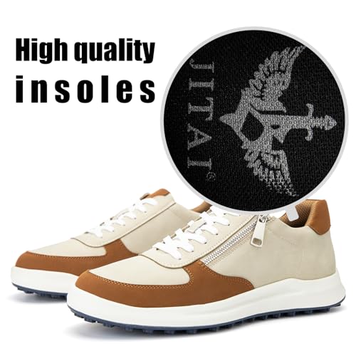 Image of JITAI Men's Fashion Sneakers Shoes Lightweight Fashion Shoes with Wingtip Brogue & Lace-up Design Casual Business Shoes