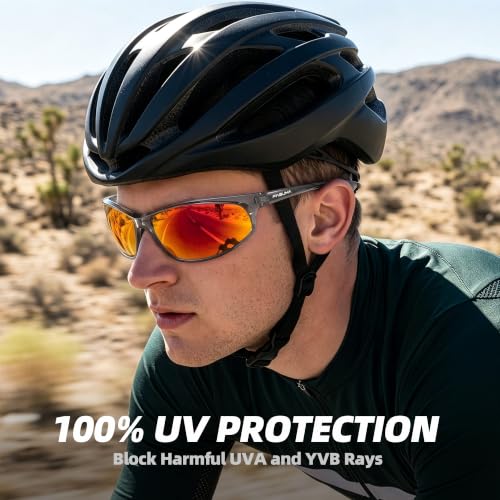 Image of FAGUMA Polarized Sports Sunglasses For Men UV400 Protection | Cycling Driving Fishing