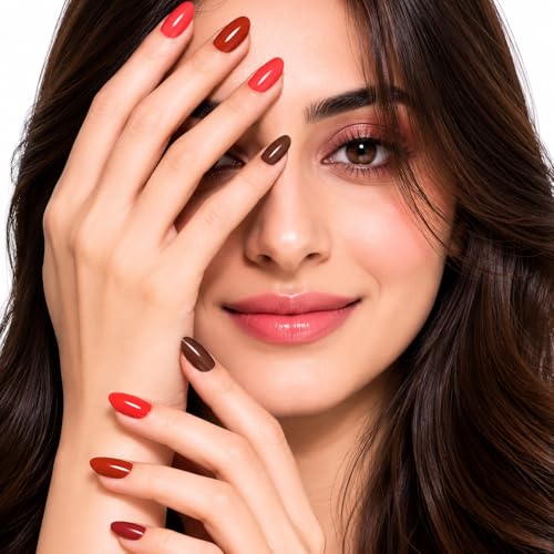 Image of 4 in 1 Glow & Go Nail Lacquer Kit | Nail Polish Set For Women, Travel-Friendly | Glossy Finish, Rich Pigment & Quick Dry Formula Nail Paint | Smooth Application - Shades Velvet Desire 02