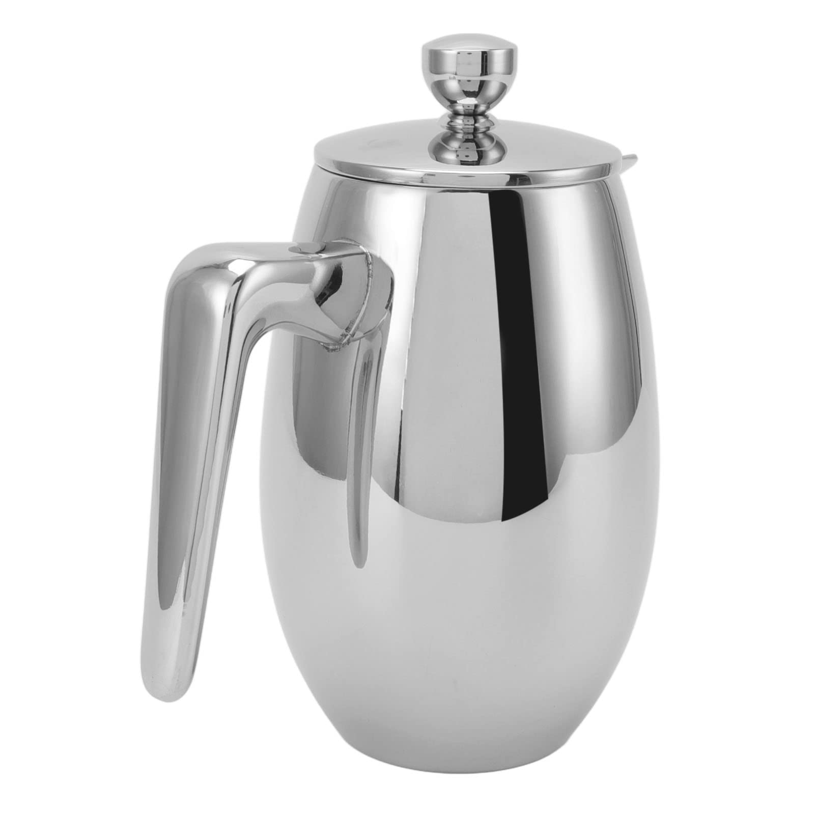 Caffettiera French Press in Acciaio Inossidabile 304 Beccuccio a Doppia Parete a Forma di U con Pistone Semiautomatico per la Preparazione del caffè Fatto in Casa (350ml)
