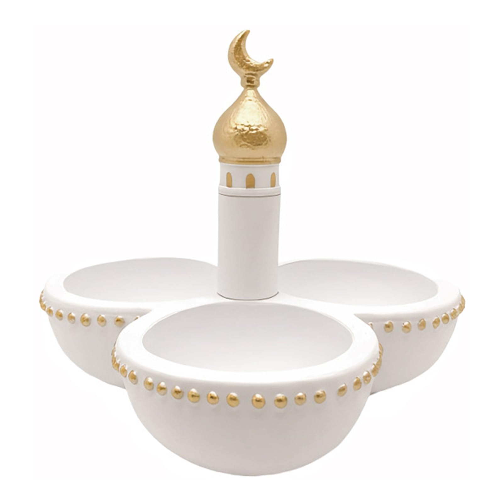 Hredyqw Ramadans Decorations for Eid Mubaraks Home Decorations Golden White Mosque Tower Craft Ornament for Shelf Table