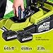 Cordless Lawnmower with 2 x 4.0Ah Batteries,40V Battery Lawn Mower with 16''/40cm Cutting Width, 6 Cutting Heights,45L Grass Box, 1800w Push Electric Lawnmowers For Small Gardens