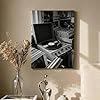 Vintage Vinyl Records Wall Art, Retro Black and White Music Decor, Classic Style, Aesthetic Home Decor for Living Room, Bedroom, Office, 12x Wrapped Canvas #4