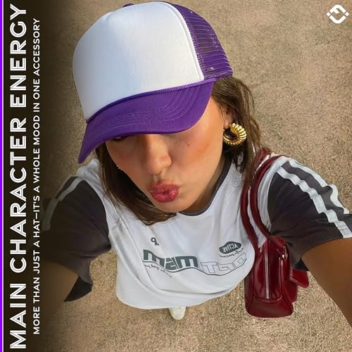 Image of Funky Junque Blank Mesh Foam Lightweight Snapback Trucker Hat | Lightweight Foam Trucker Hat with Breathable Mesh Back, Golf Beach and Street Style, Trendy Trucker Hats for Men