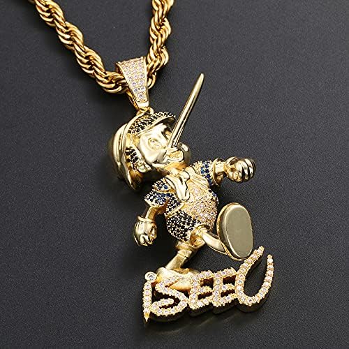 ICEDIAMOND - Collar con dije de rapero Pinocho chapado en oro de 18 ...