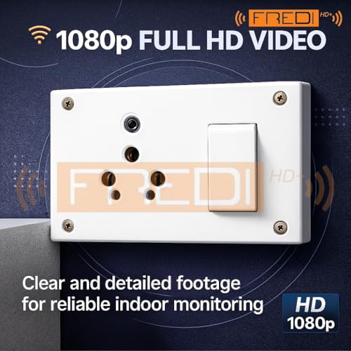 Image of FREDI HD PLUS WiFi Security Camera, 1080P, Switch Socket Camera 023 | Home & Office, Indoor Camera, Live View on Mobile & PC, Loop Recording, 32GB Micro SD Card Support