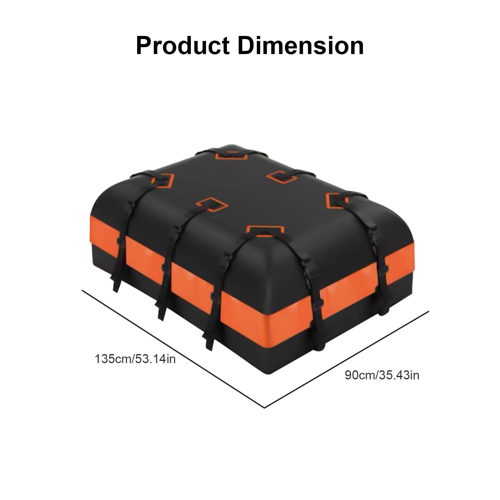Bolsa de techo de carga resistente para todos los techos de vehículos, incluye correa de gancho para alfombrilla y caja de coche, estante impermeable para todos los techos de vehículos
