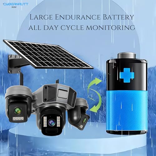Image of XUGA-Cybernautt Series X11V 12MP PTZ Dual Solar 4G Sim Outdoor CCTV Camera | Color Night Vision | Motion Detection | Water Proof | 2 Way Talk | Use Air-tel 4G Sim