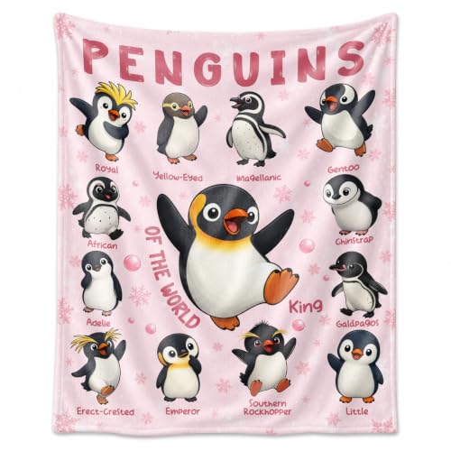 Atthadassi Penguin Blanket, Penguin Gifts for Women, Penguins Throw Blanket - image 1